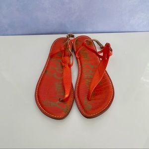 Sam Edelman Orange Red Gigi Sandals